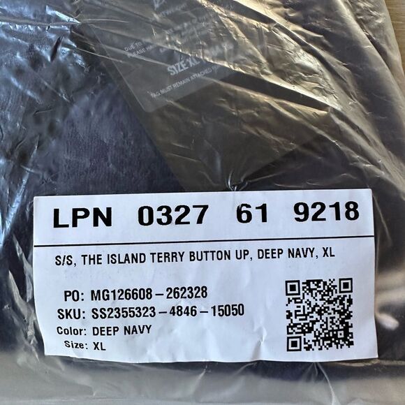 Fabletics Island Terry Boxy Button Up Deep Navy XL NWT in packaging - Picture 5 of 6